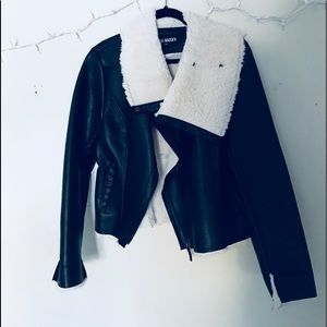 Steve Madden shearling lined leather jacket